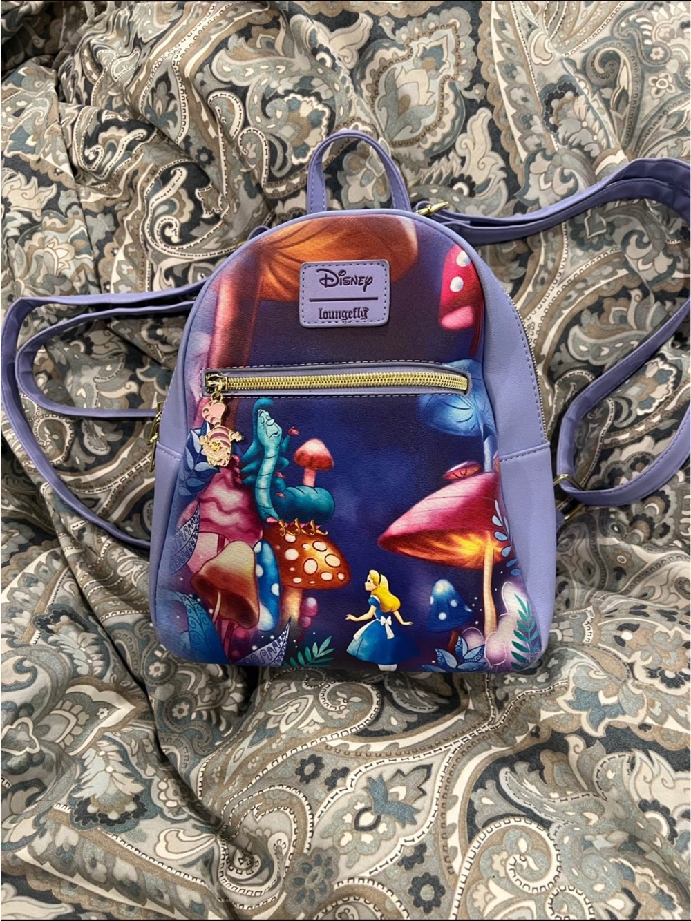 Loungefly Disney Alice in Wonderland Mushroom Lavender Mini Backpack